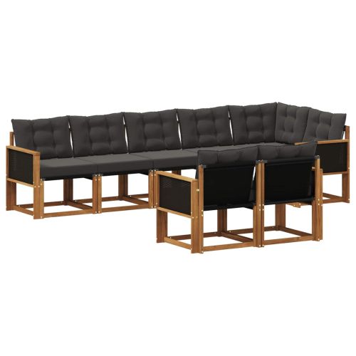 Комплект дивани за открито 8 pcs Естествено и черно