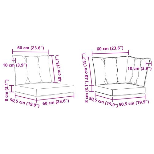 Комплект дивани за открито 8 pcs Натурално и светлосиво