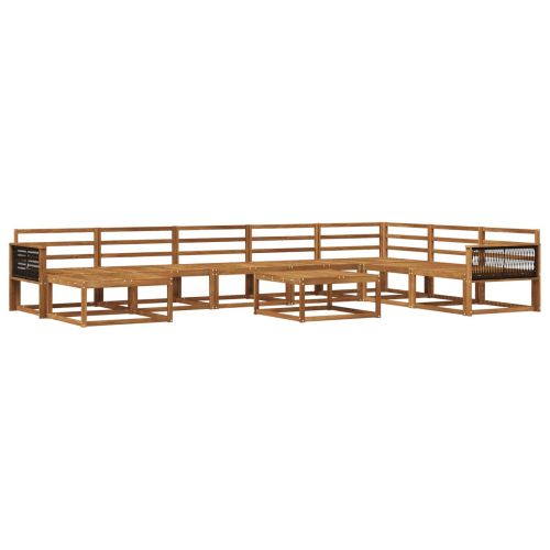Комплект дивани за открито 9 pcs Натурално