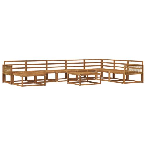 Комплект дивани за открито 9 pcs Натурално
