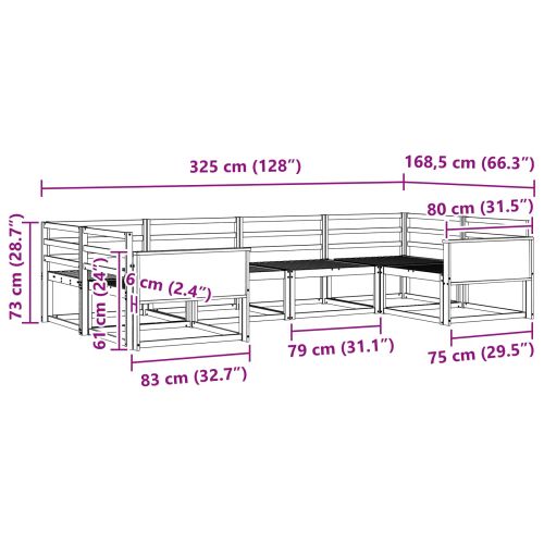 Комплект дивани за открито 6 pcs Натурално