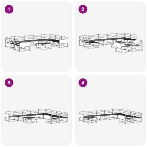 Комплект дивани за открито 10 pcs Натурално