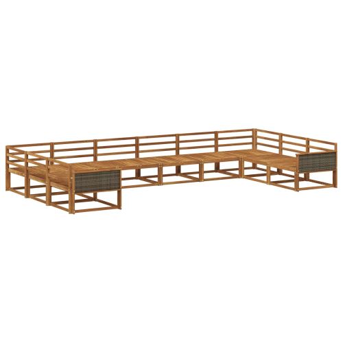 Комплект дивани за открито 10 pcs Натурално