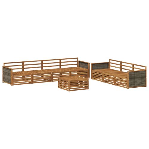 Комплект дивани за открито 8 pcs Натурално