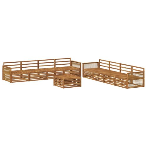 Комплект дивани за открито 9 pcs Натурално