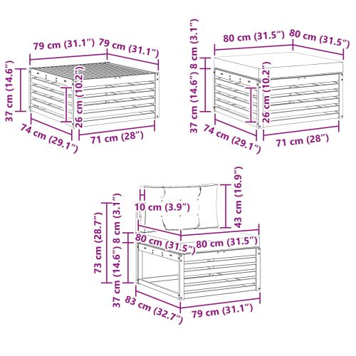 Комплект дивани за открито 6 pcs Натурален и Антрацит