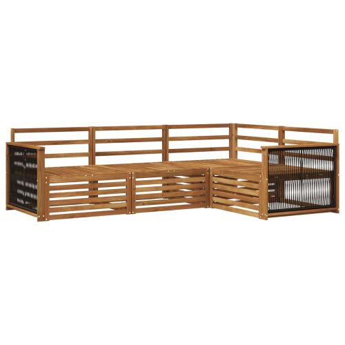 Комплект дивани за открито 4 pcs Натурално