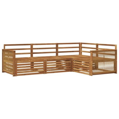 Комплект дивани за открито 4 pcs Натурално