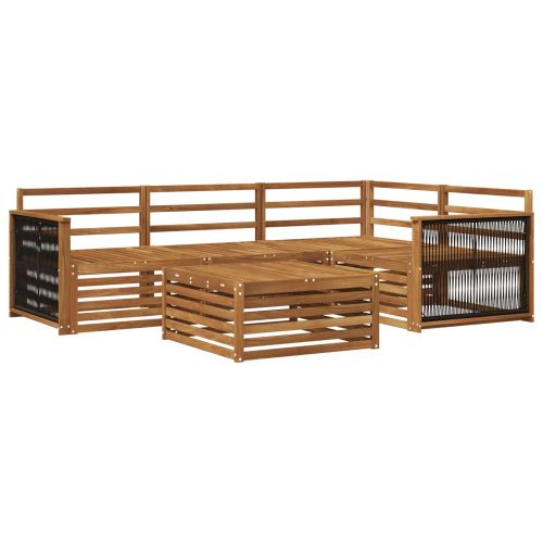 Комплект дивани за открито 5 pcs Натурално