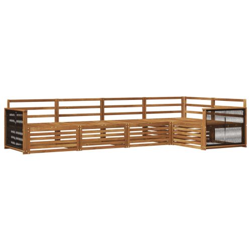Комплект дивани за открито 5 pcs Натурално