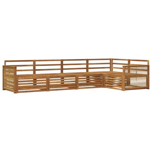 Комплект дивани за открито 5 pcs Натурално