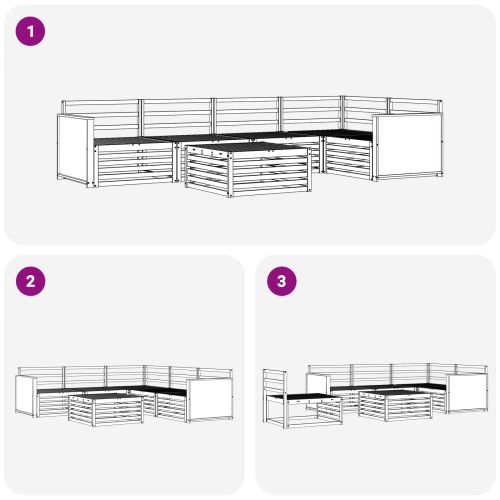 Комплект дивани за открито 6 pcs Натурално