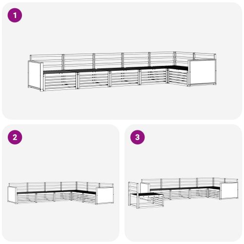 Комплект дивани за открито 6 pcs Натурално