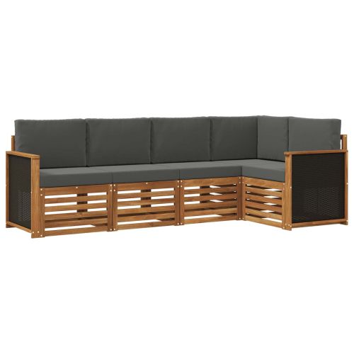Комплект секционен диван 4 pcs Натурален и Антрацит