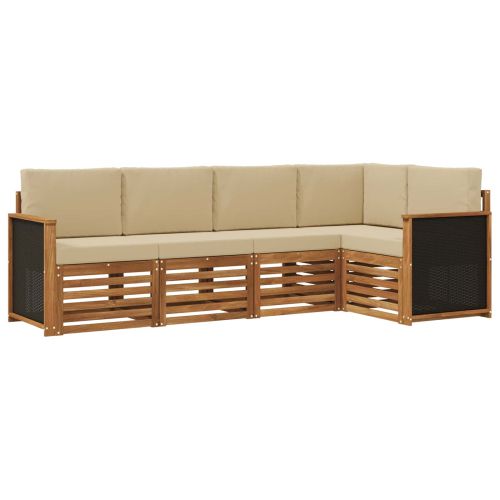 Комплект секционен диван с възглавница 4 pcs Натурално
