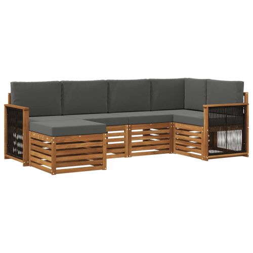 Комплект секционен диван 5 pcs Натурален и Антрацит