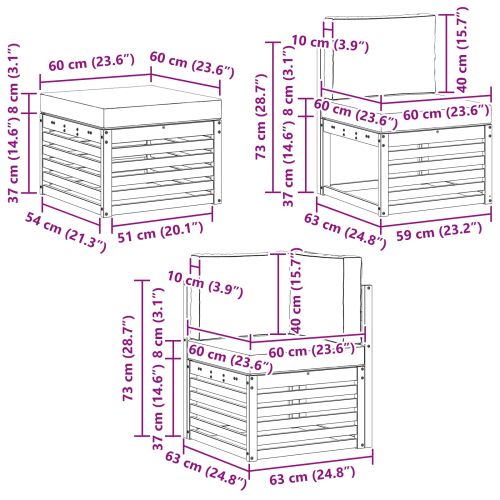 Комплект секционен диван с възглавница 5 pcs Натурално