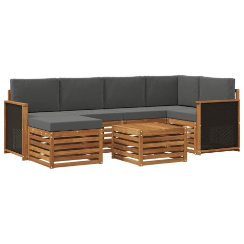 Комплект секционен диван 6 pcs Натурален и Антрацит