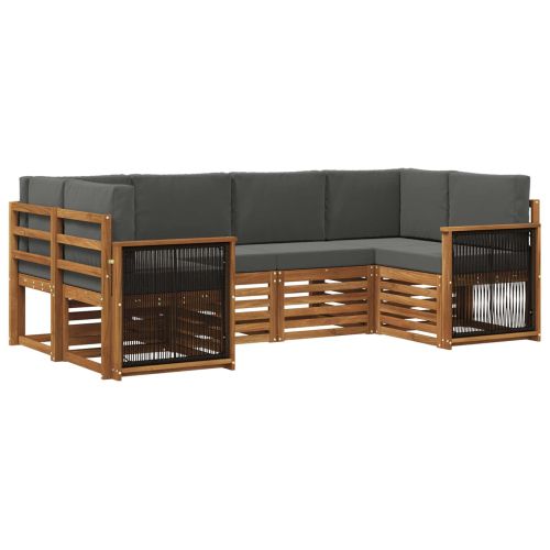 Комплект секционен диван 5 pcs Натурален и Антрацит