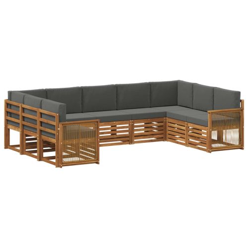 Комплект секционен диван 7 pcs Натурален и Антрацит