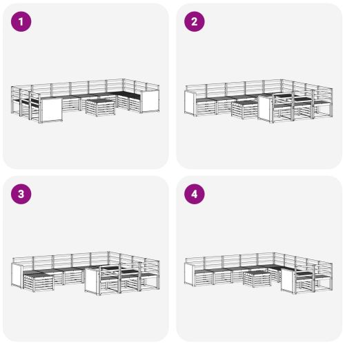 Комплект дивани за открито 8 pcs Натурално