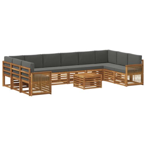 Комплект дивани за открито 8 pcs Натурален и Антрацит
