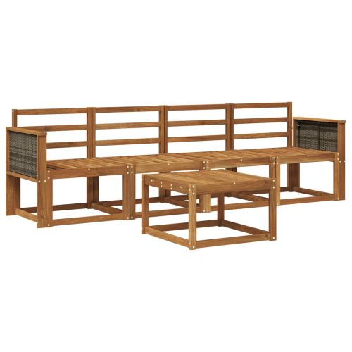 Комплект дивани за открито 4 pcs Натурално