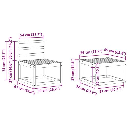 Комплект дивани за открито 4 pcs Натурално