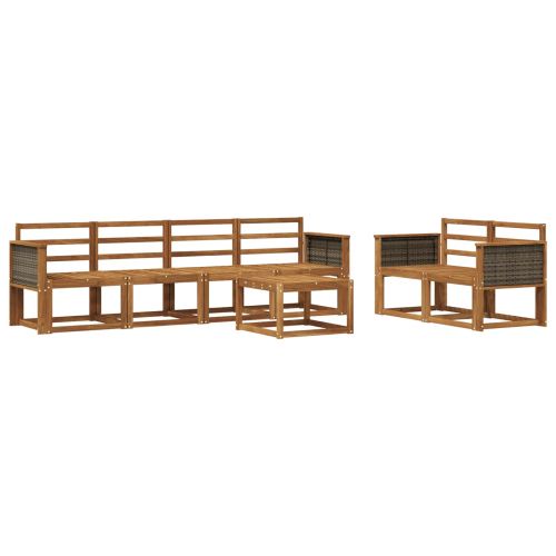 Комплект дивани за открито 6 pcs Натурално