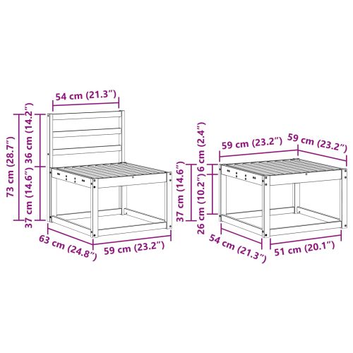 Комплект дивани за открито 7 pcs Натурално