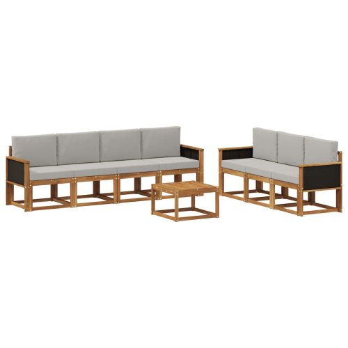 Комплект дивани за открито 7 pcs Натурално и светлосиво