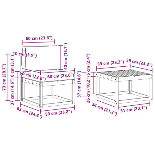 Комплект дивани за открито 7 pcs Натурален и Антрацит