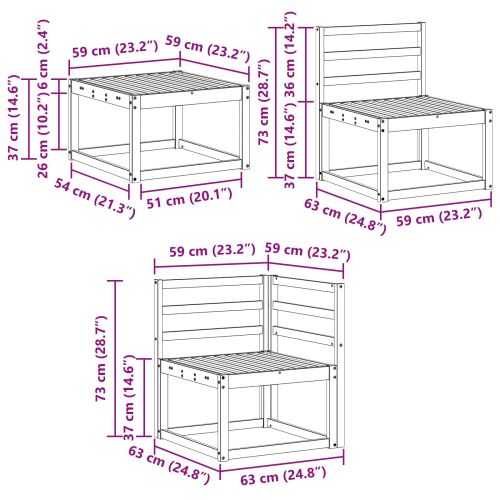 Комплект дивани за открито 6 pcs Натурално