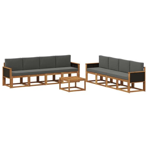 Комплект дивани за открито 7 pcs Натурален и Антрацит