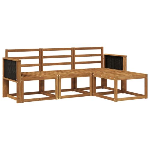 Комплект дивани за открито 4 pcs Натурално