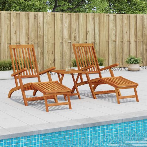 Сгъваем и reclining шезлонг 2 pcs Натурално