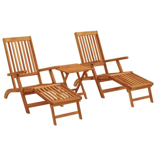 Сгъваем и reclining шезлонг 2 pcs Натурално