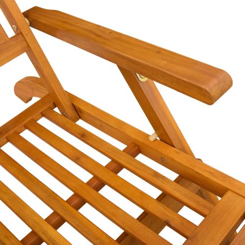 Сгъваем и reclining шезлонг 2 pcs Натурално