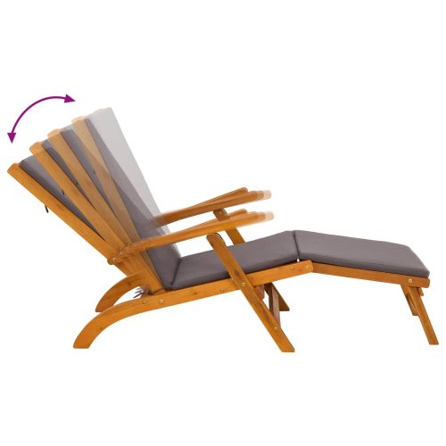 Сгъваем и reclining шезлонг 3 pcs Тъмносиво