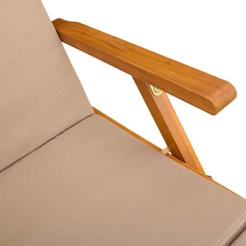 Сгъваем и reclining шезлонг 3 pcs Таупе Солидно акациево дърво