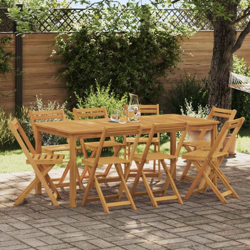 Външни бistro столове 8 pcs Натурално 40 x 53 x 80 см