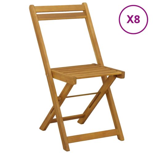 Външни бistro столове 8 pcs Натурално 40 x 53 x 80 см