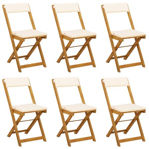 Външни бistro столове 6 pcs Кремавобяло 40 x 53 x 80 см