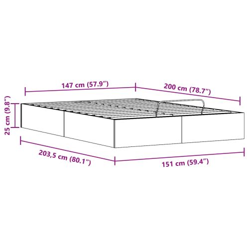 Отоман легло рамка с хранилище Восъчен Кафяв 150 x 200 cm