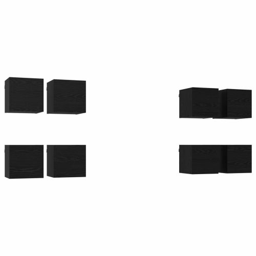 Стенен ТВ кабинет 8 pcs Черен дъб 30,5 x 30 x 30 см