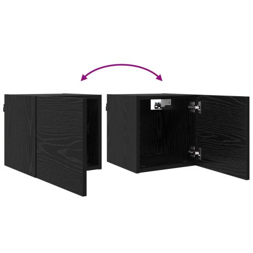 Стенен ТВ кабинет 8 pcs Черен дъб 30,5 x 30 x 30 см