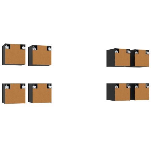 Стенен ТВ кабинет 8 pcs Черен дъб 30,5 x 30 x 30 см