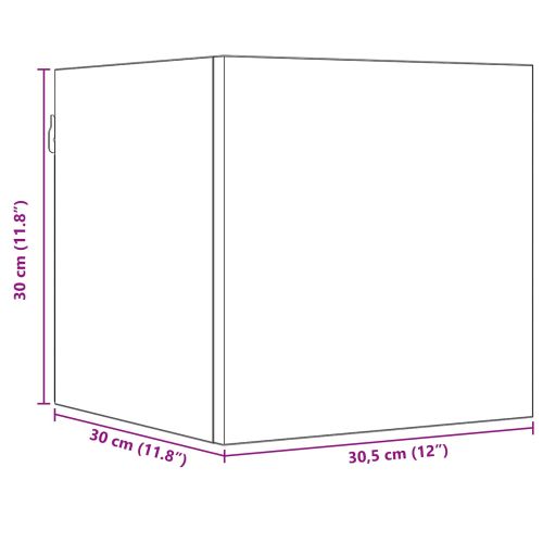 Стенен ТВ кабинет 8 pcs Черен дъб 30,5 x 30 x 30 см