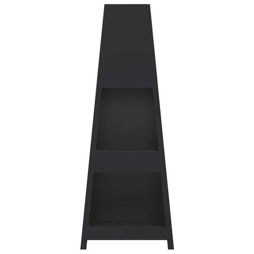 Външна камина с дизайн на кула за дърва за огрев черна стомана