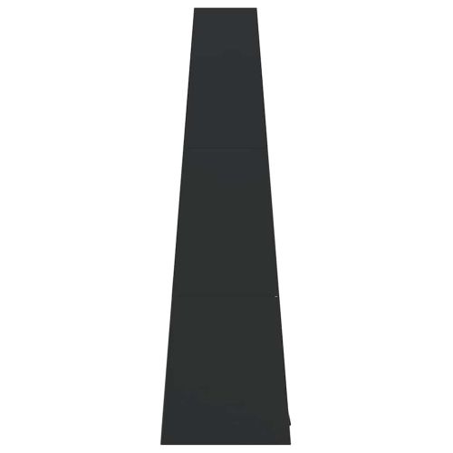 Външна камина с дизайн на кула за дърва за огрев черна стомана